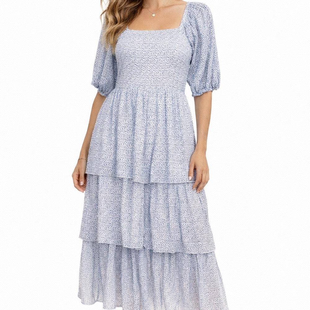 J. Gee Blue & White Print Dress Size 1X